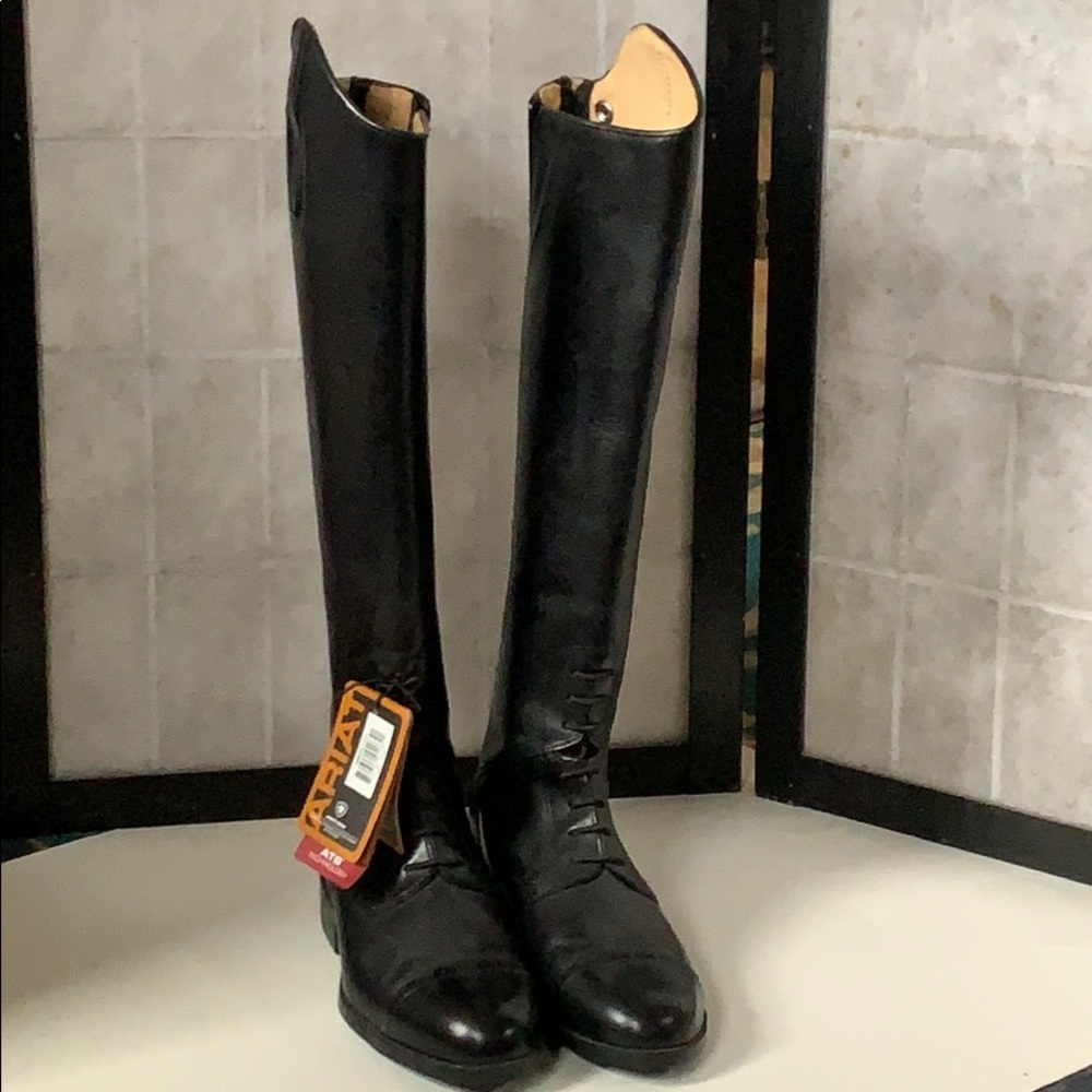 Ariat Black Leather English Riding Boots New